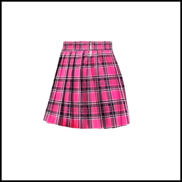Pleated Plaid Mini Skirt, Y2K Style, Polyester, Low Waist, Side Zipper - Picture 3 of 3